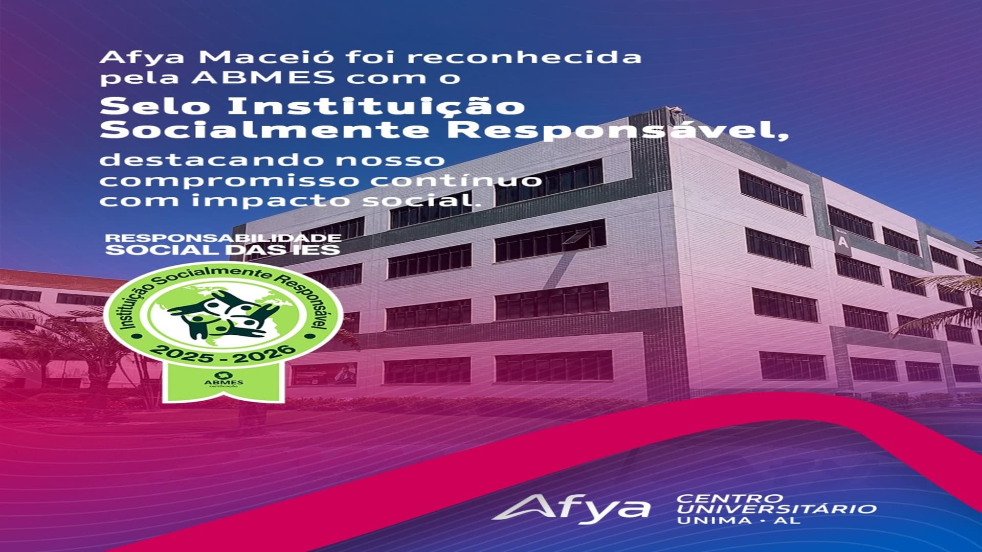 Afya Maceió renova Selo de Instituição Socialmente Responsável 2025/2026