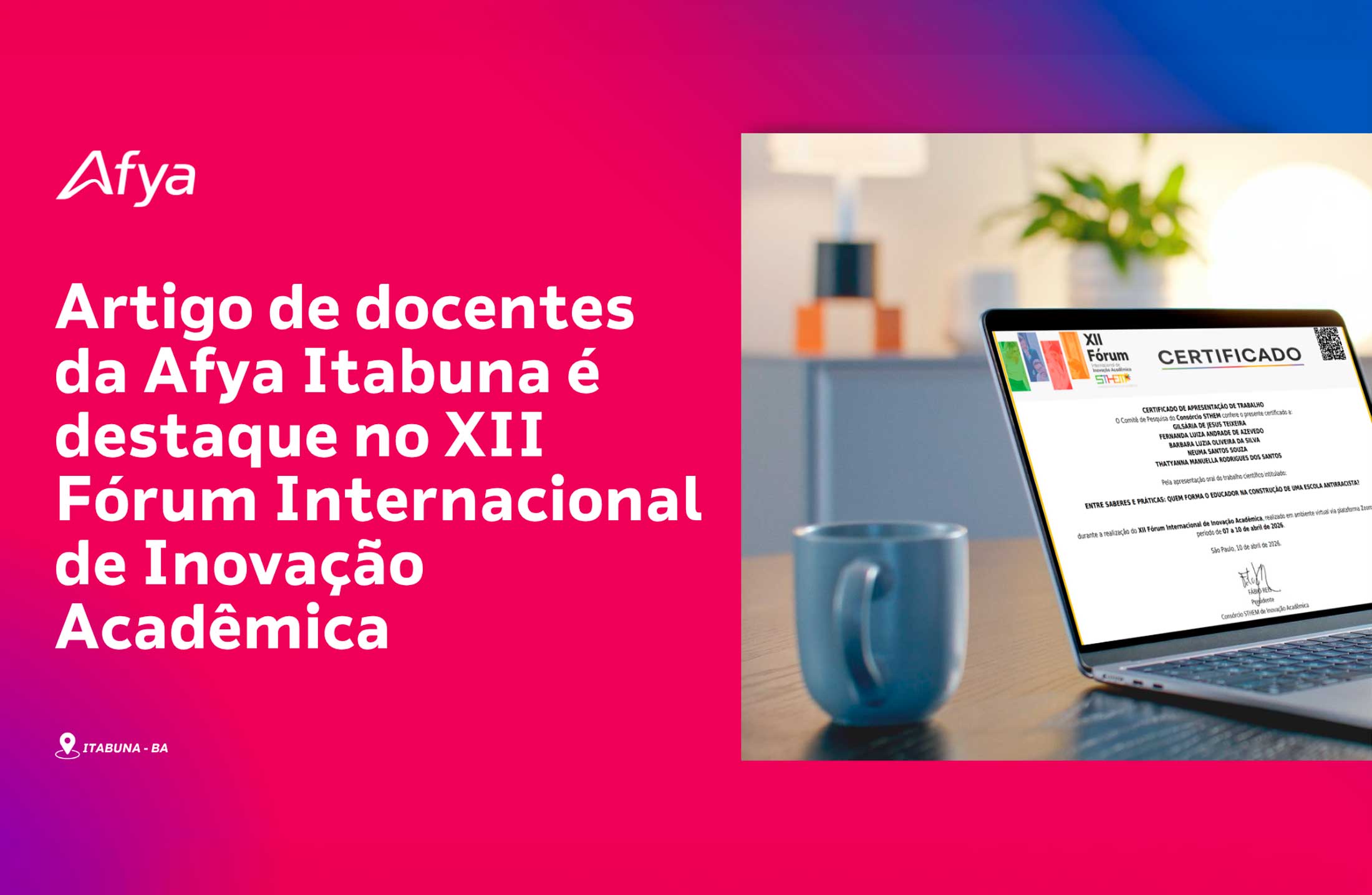 Afya Itabuna tem artigo reconhecido no XII Fórum Internacional de Inovação Acadêmica