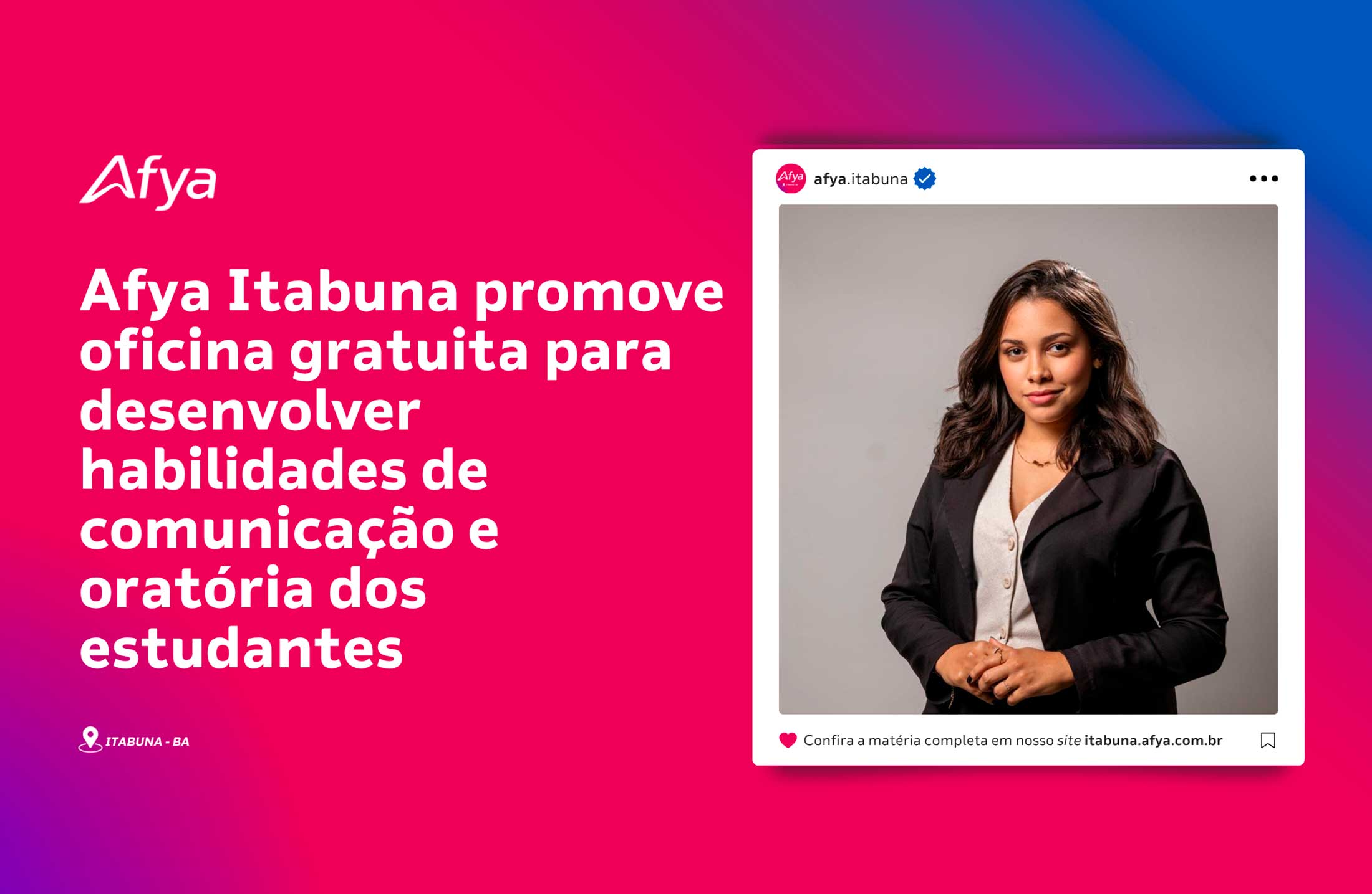 Afya Itabuna promove oficina gratuita para desenvolver habilidades de comunicação e oratória dos estudantes