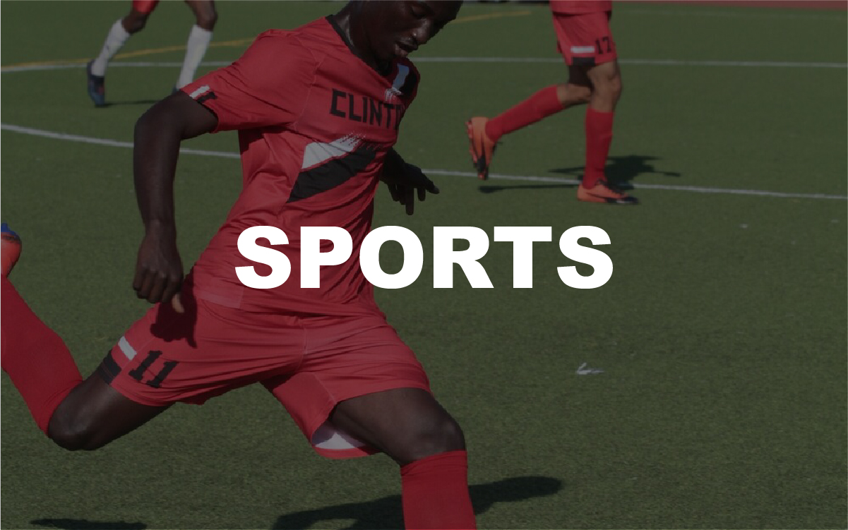 Clinton High School soccer player number 11 dribbling during a match