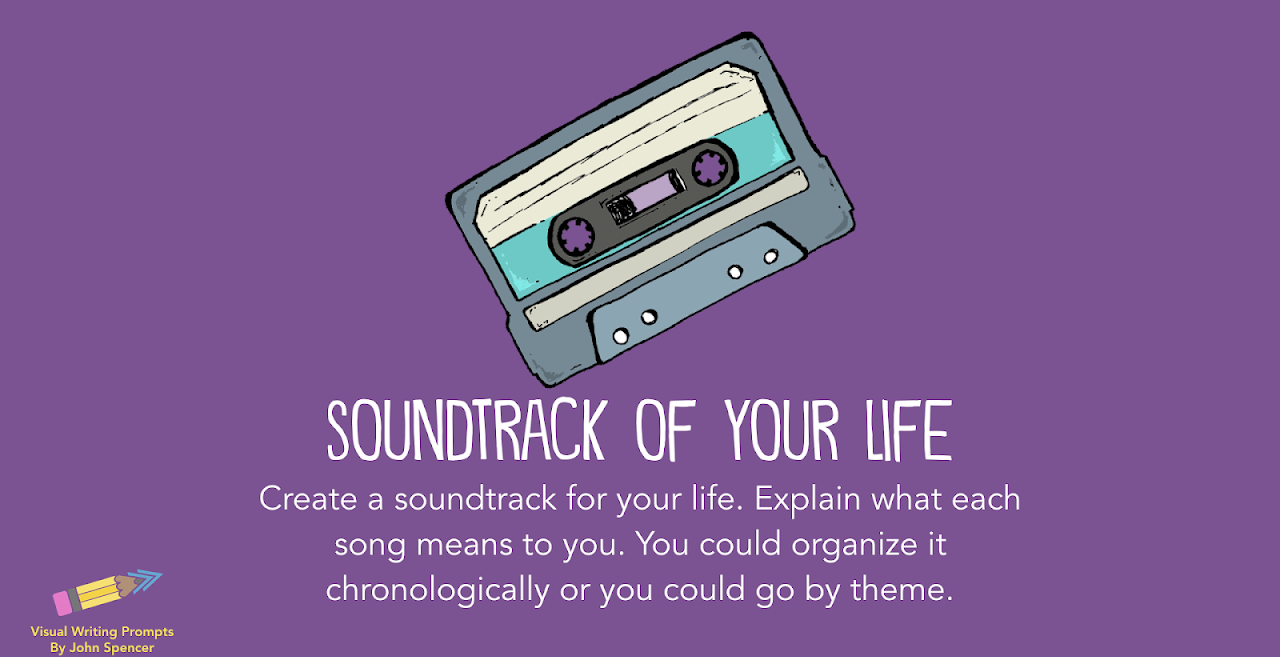 Soundtrack of Your Life writing prompt with cassette tape illustration