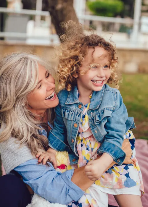 Family hugging stock image