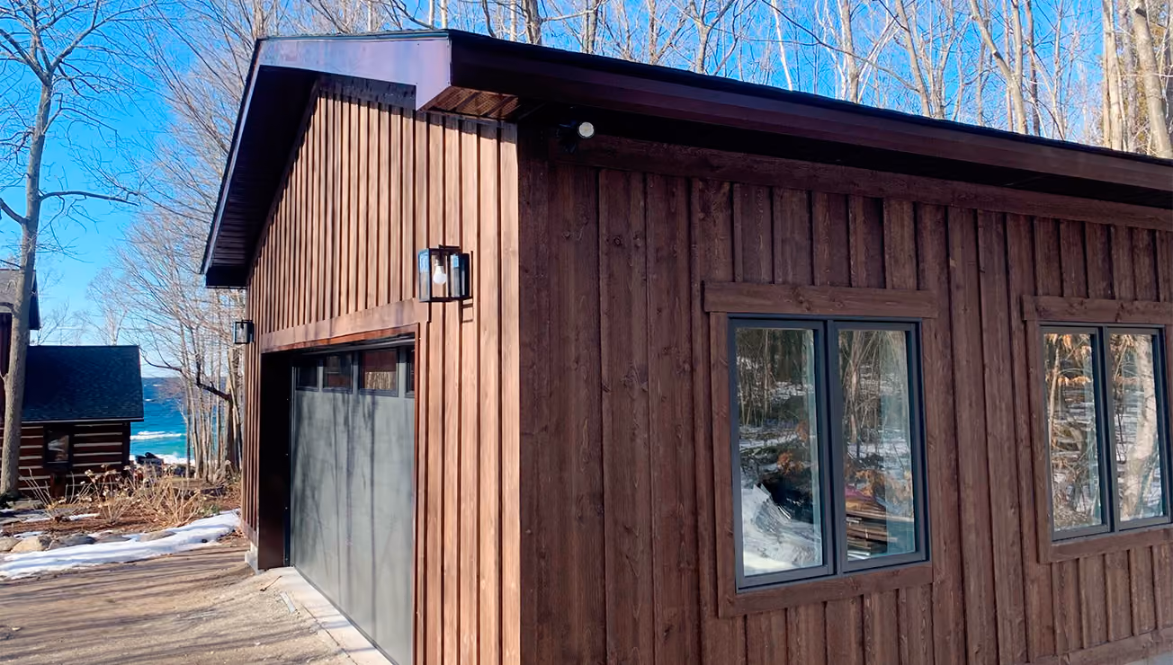 Thunder Beach garage build in Tiny Township, Georgian Bay, view 2