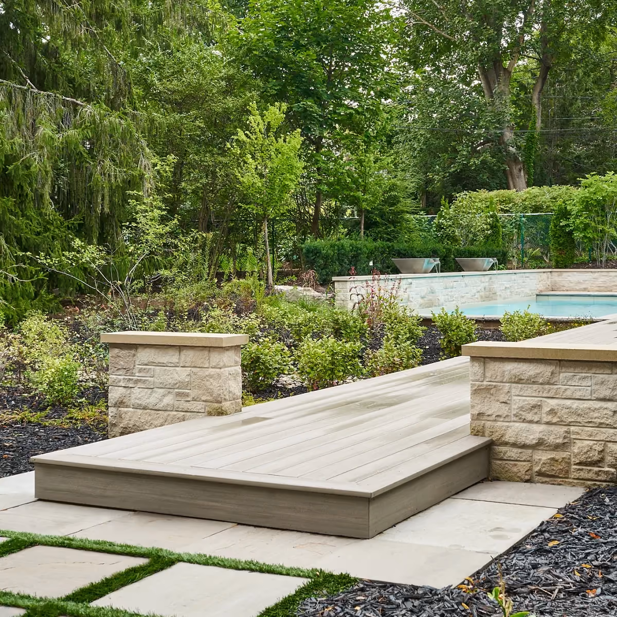 Pool, cabana and landscape build by RBA Projects in Old Oakville, view 9