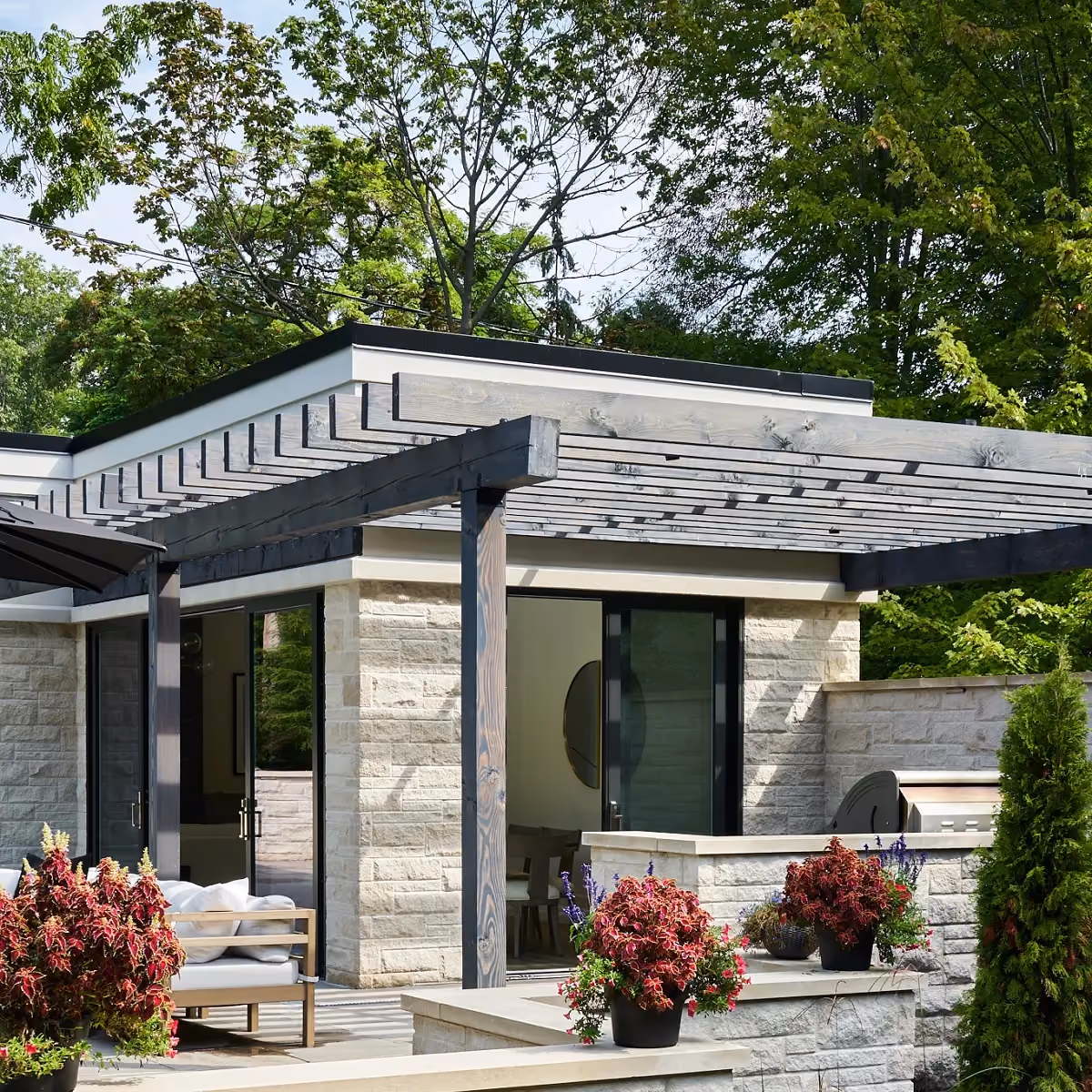 Pool, cabana and landscape build by RBA Projects in Old Oakville, view 6