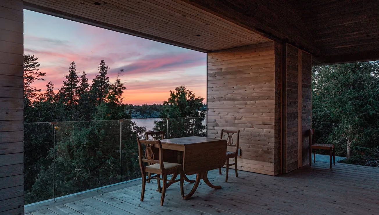Custom cottage built by RBA Projects on a private island in Georgian Bay, view 21