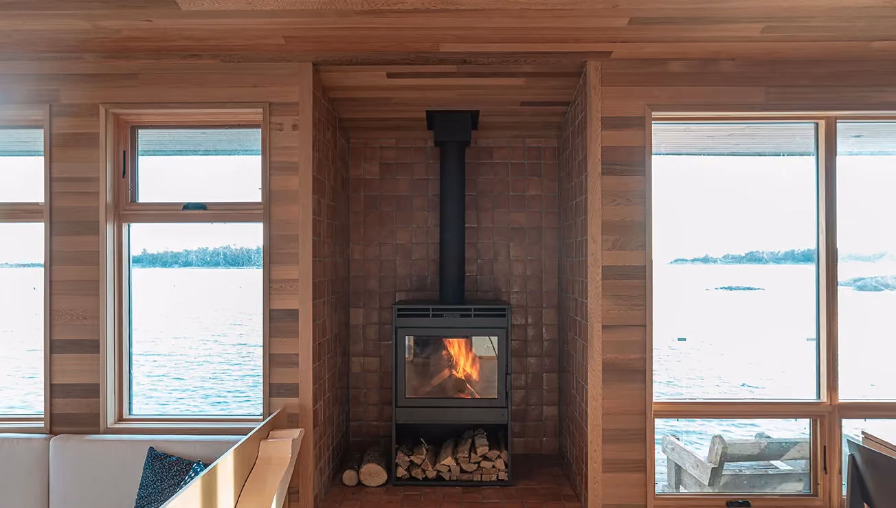 Custom cottage built by RBA Projects on a private island in Georgian Bay, view 11