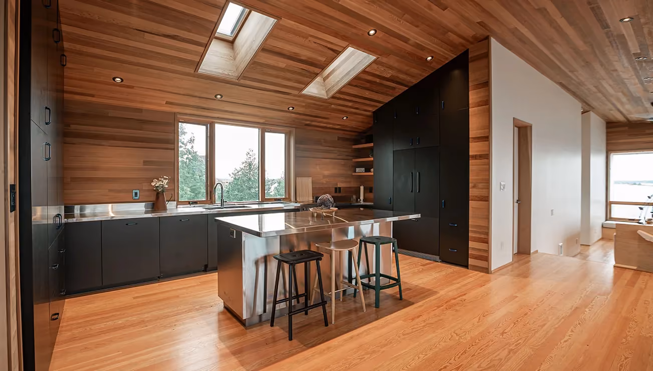 Custom cottage built by RBA Projects on a private island in Georgian Bay, view 8