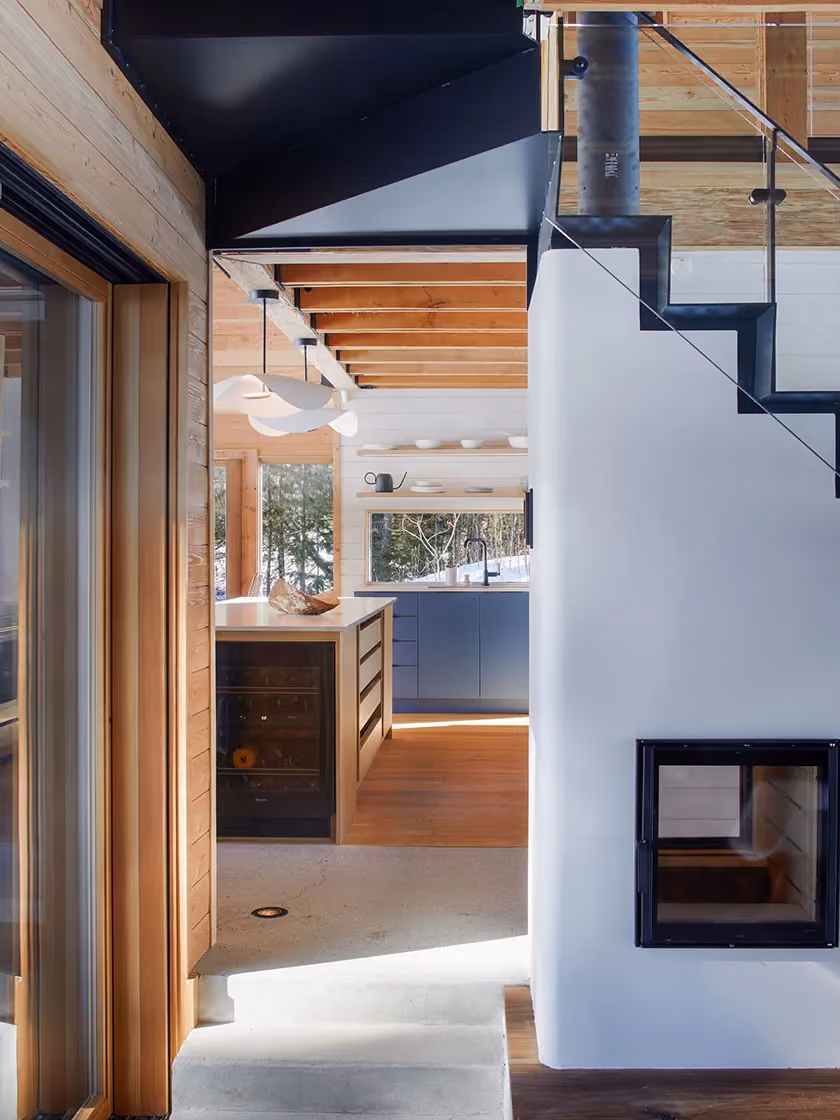Corten and cedar cottage built by RBA Projects on Six Mile Lake, Georgian Bay, view 8
