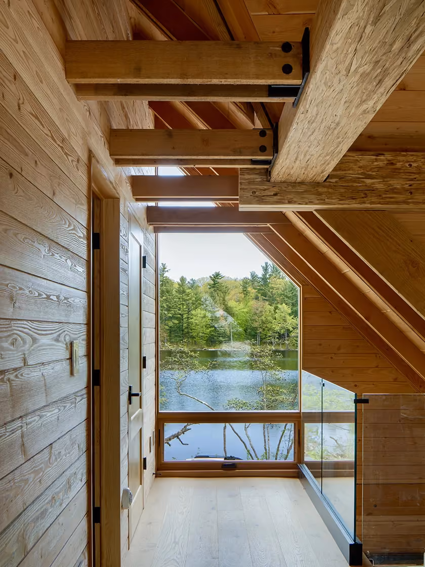 Corten and cedar cottage built by RBA Projects on Six Mile Lake, Georgian Bay, view 9
