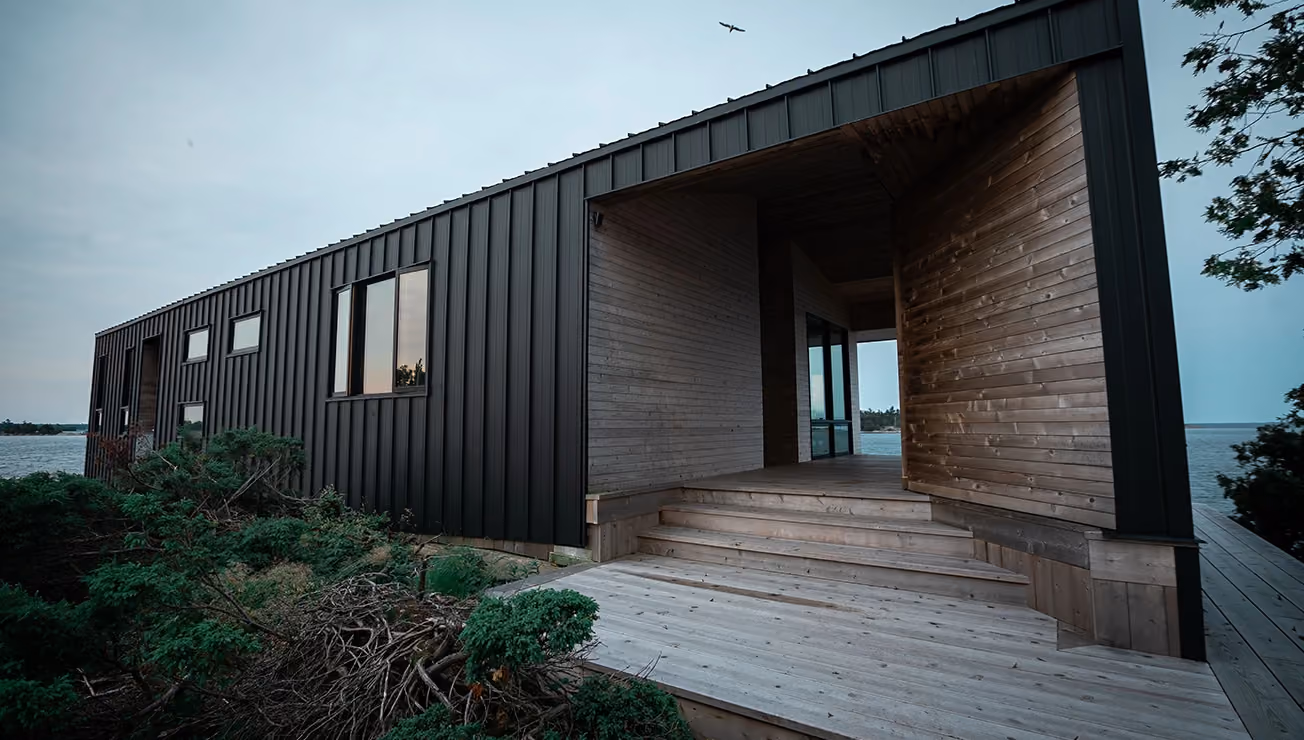 Custom cottage built by RBA Projects on a private island in Georgian Bay, view 24