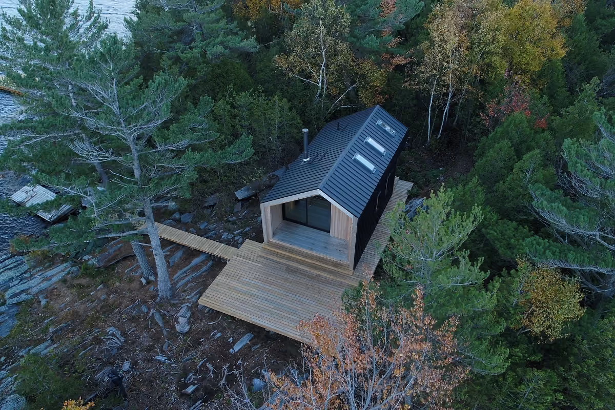 Custom cottage built by RBA Projects on a private island in Georgian Bay, view 26