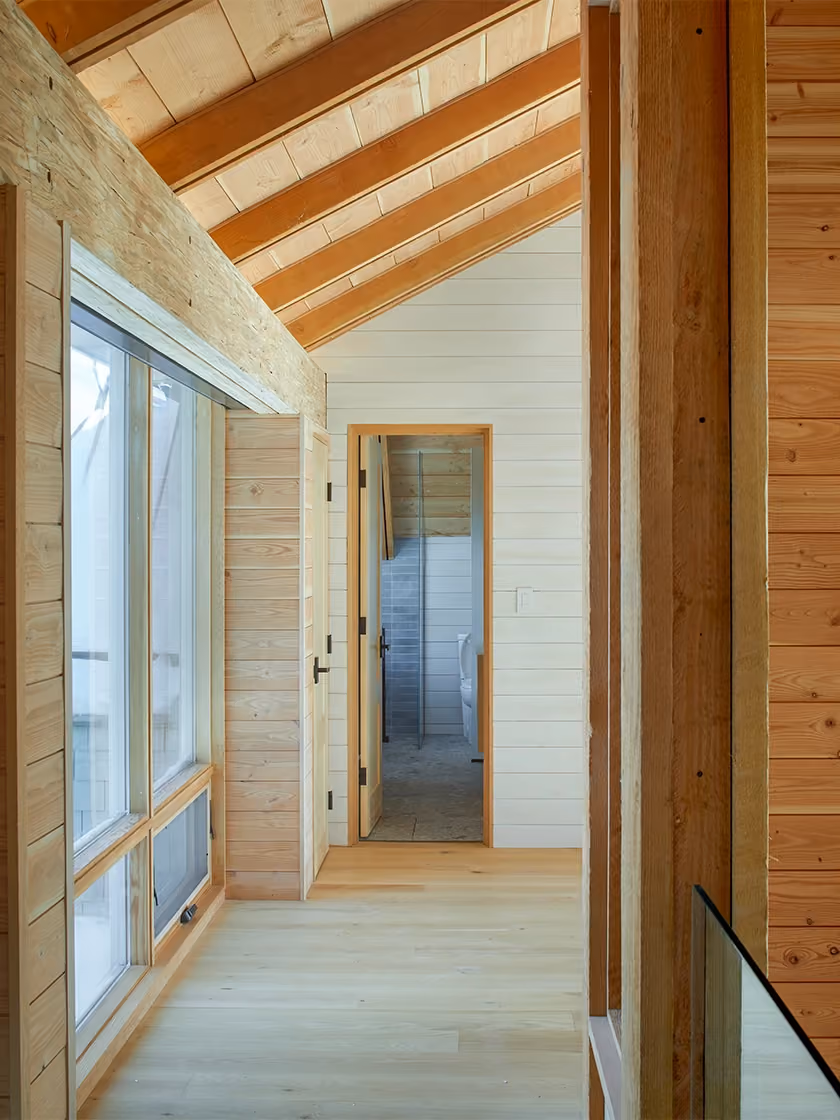 Corten and cedar cottage built by RBA Projects on Six Mile Lake, Georgian Bay, view 25