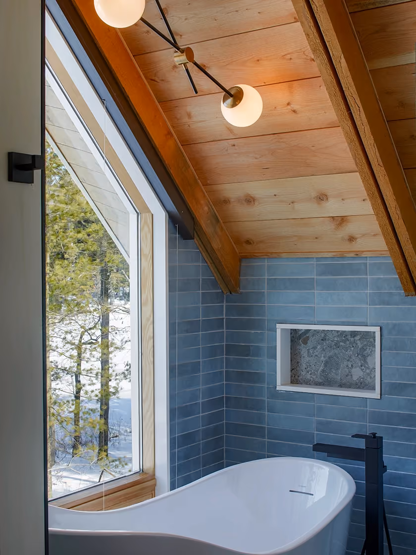 Corten and cedar cottage built by RBA Projects on Six Mile Lake, Georgian Bay, view 24