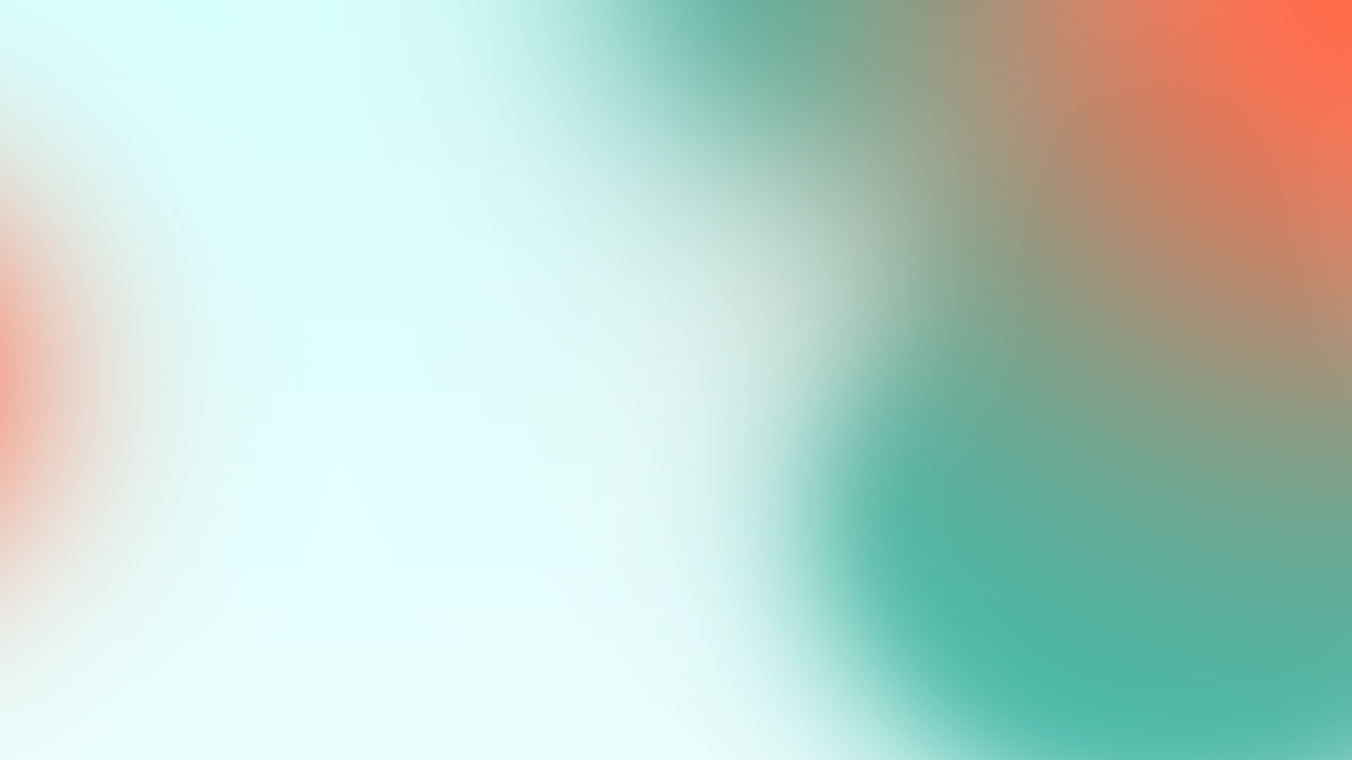Abstract soft gradient background in light teal, coral, and white colors blending smoothly.