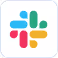 Slack's colorful hashtag logo in green, blue, yellow, and red segments.