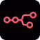 White network or connection icon with three connected circles on a purple background.