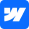 White stylized letter W on a blue rounded square background.
