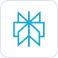 Abstract symmetrical geometric design with blue lines forming arrows around a central star shape.
