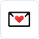 Envelope icon with a red heart symbol on it.