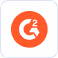 G2 logo with a stylized orange and white design and a small red squared number 2 at the top right.
