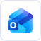 Blue and purple 3D style abstract geometric shape with a small white circle detail.