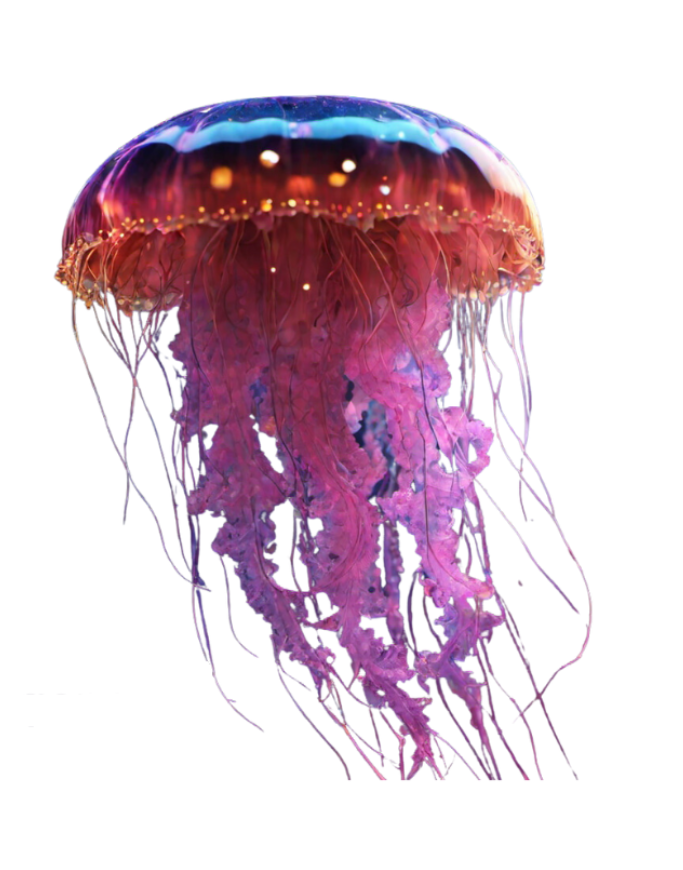 Glowing pink jellyfish