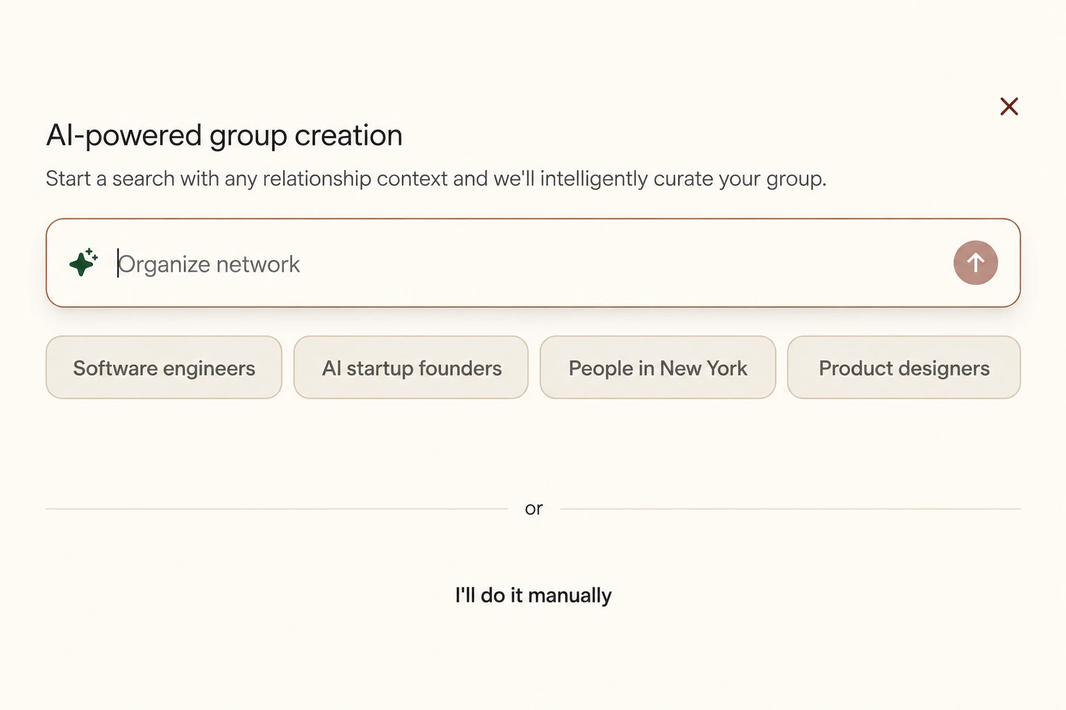 Goodword AI-assisted group creation dialog