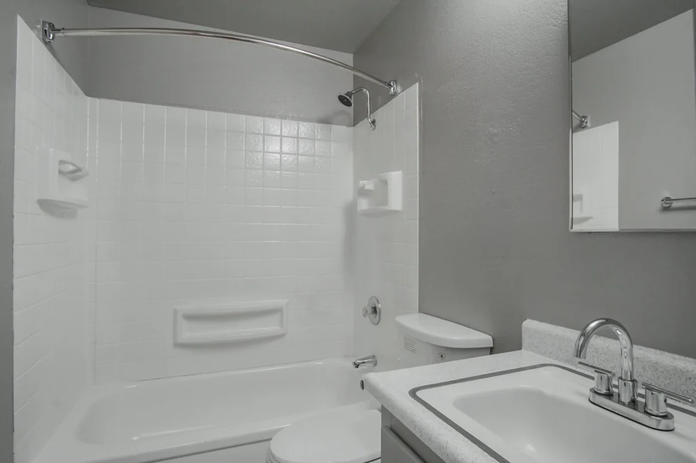 Bathroom with shower tub combo