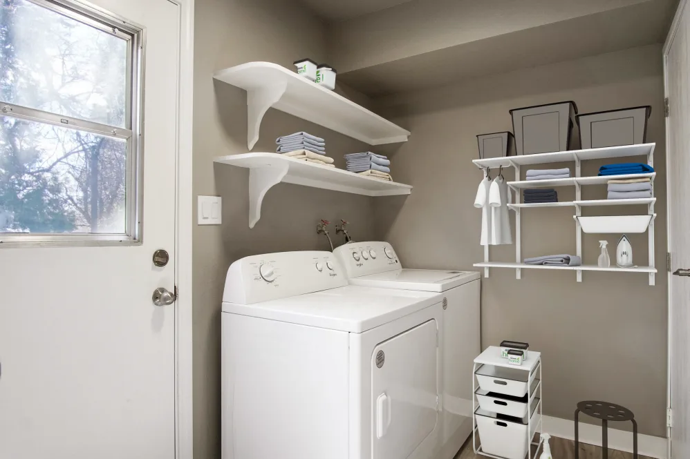 Laundry room with washer and dryer
