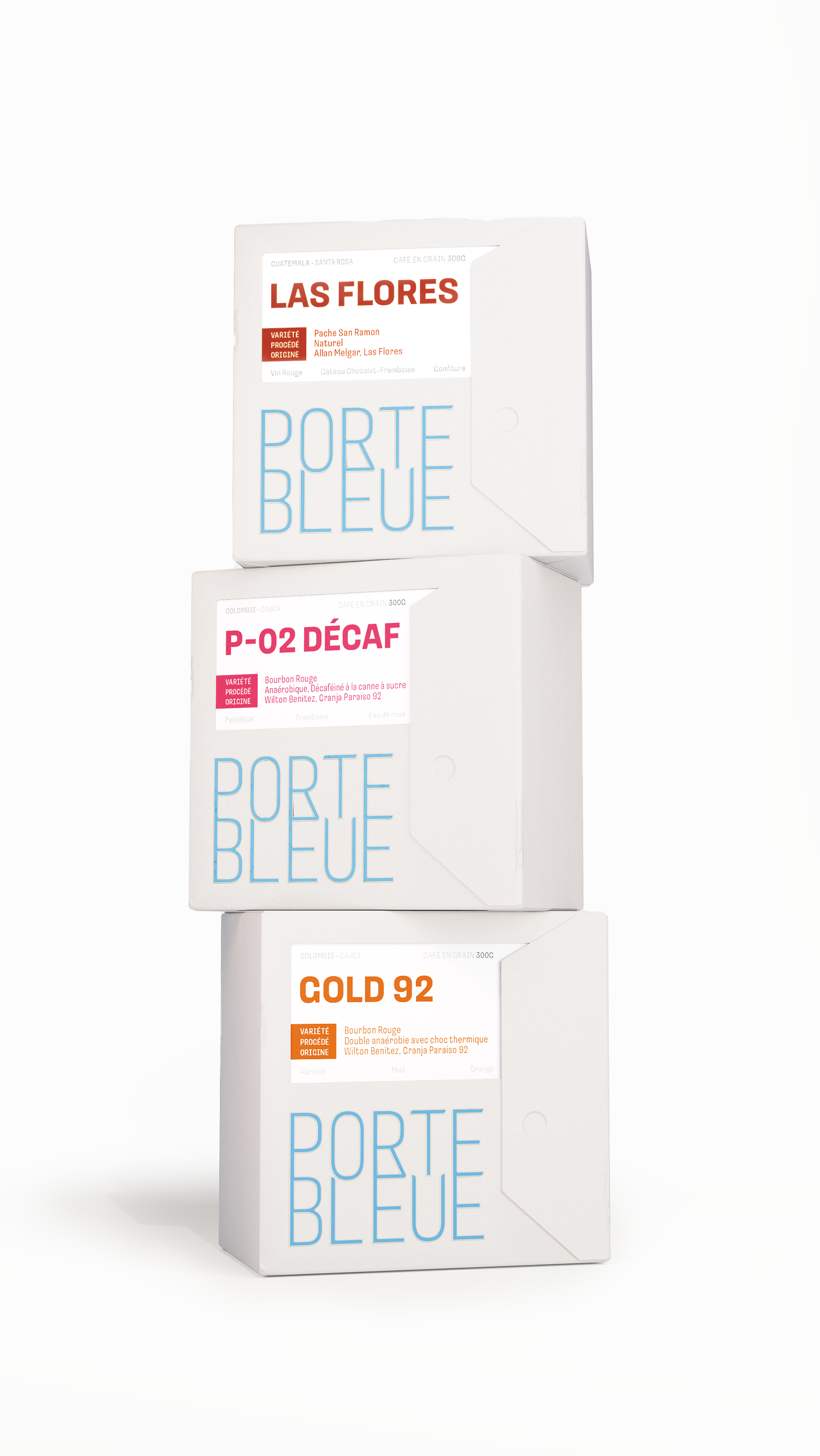 Portebleue Packaging. Stack of 3.