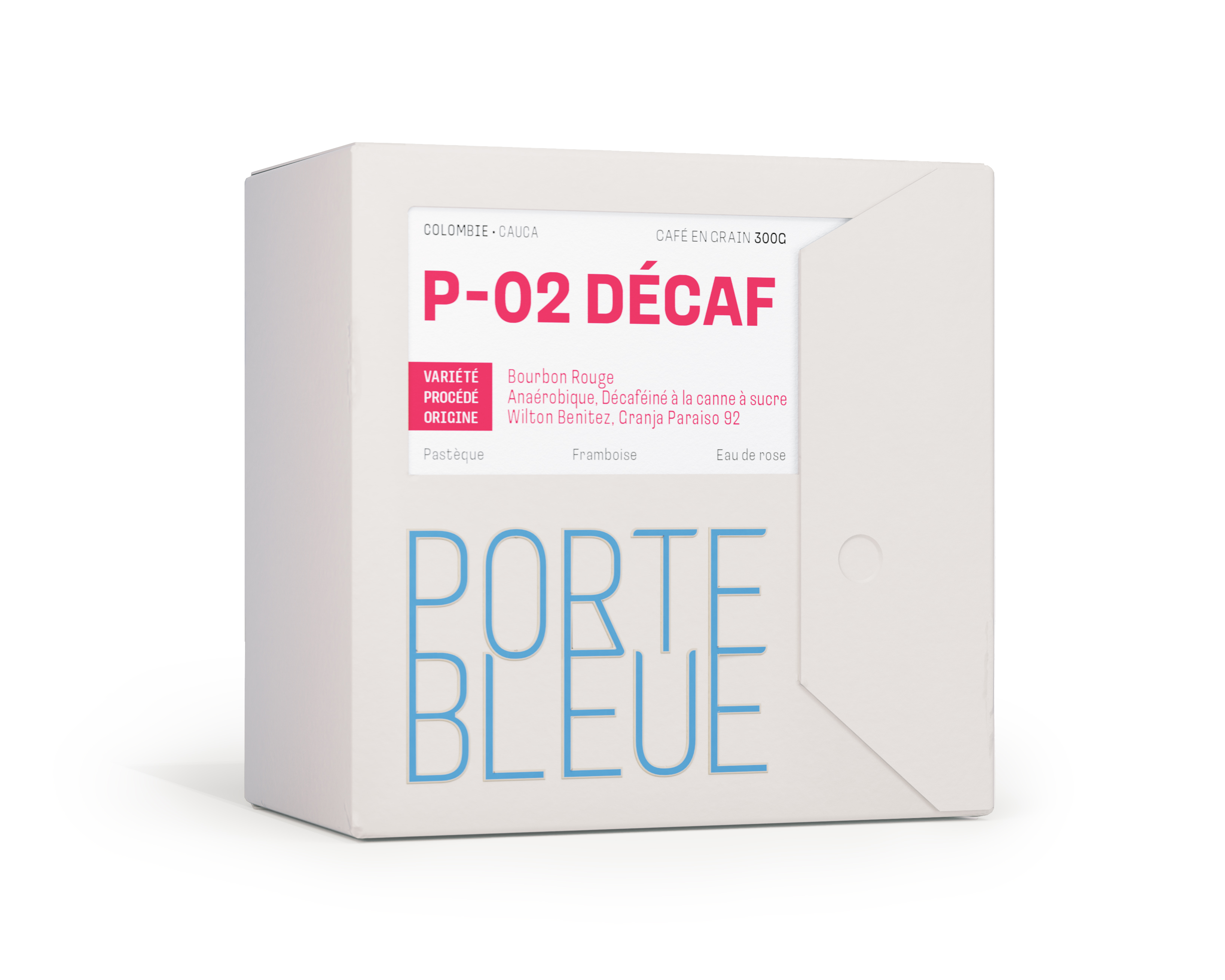 Portebleue coffee packaging (front).