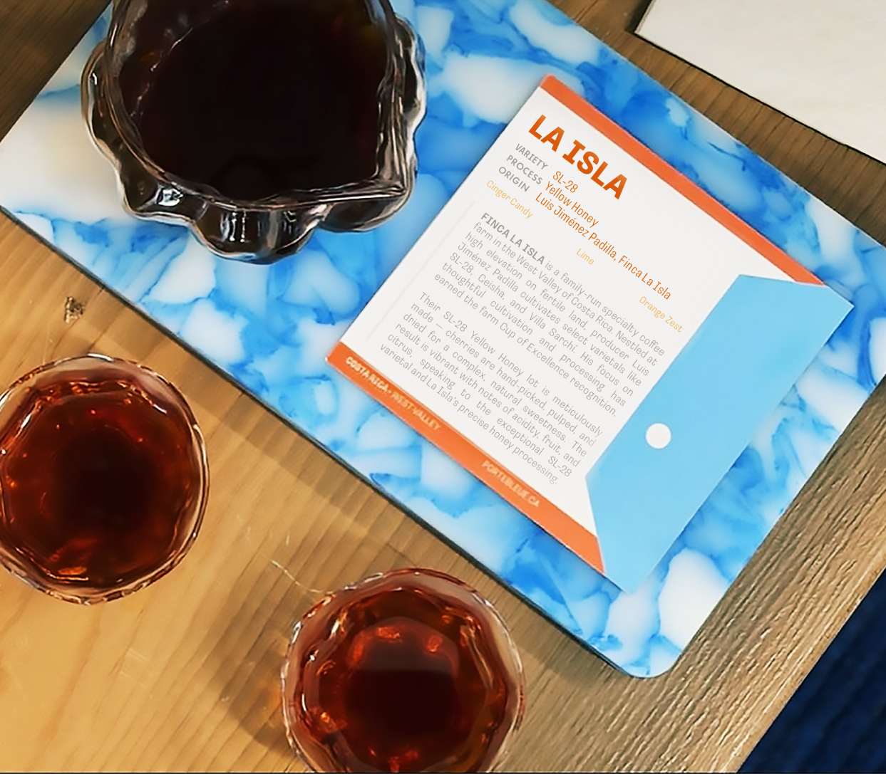 Portebleue pop-up promotional card.