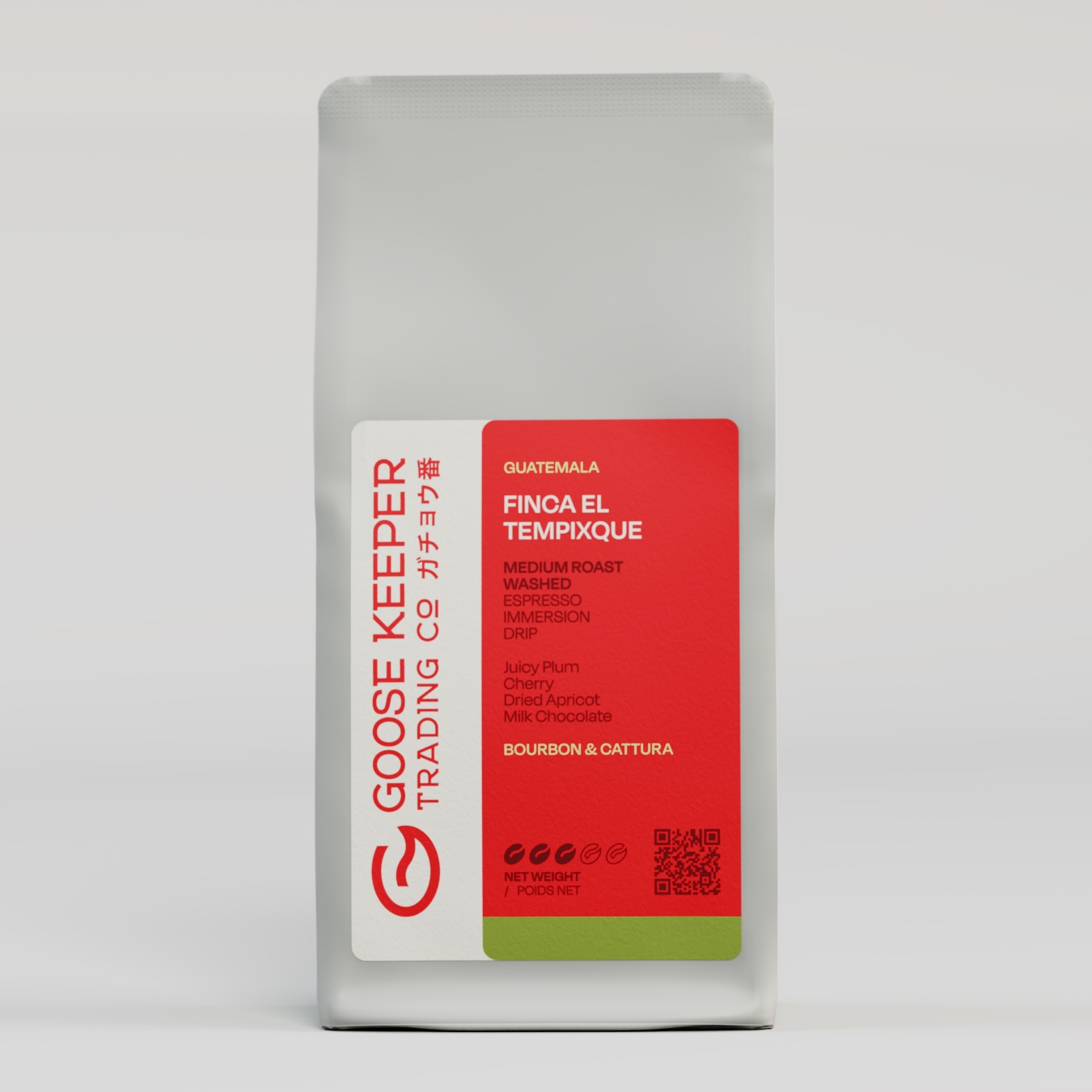 Goose Keeper coffee bag packaging.