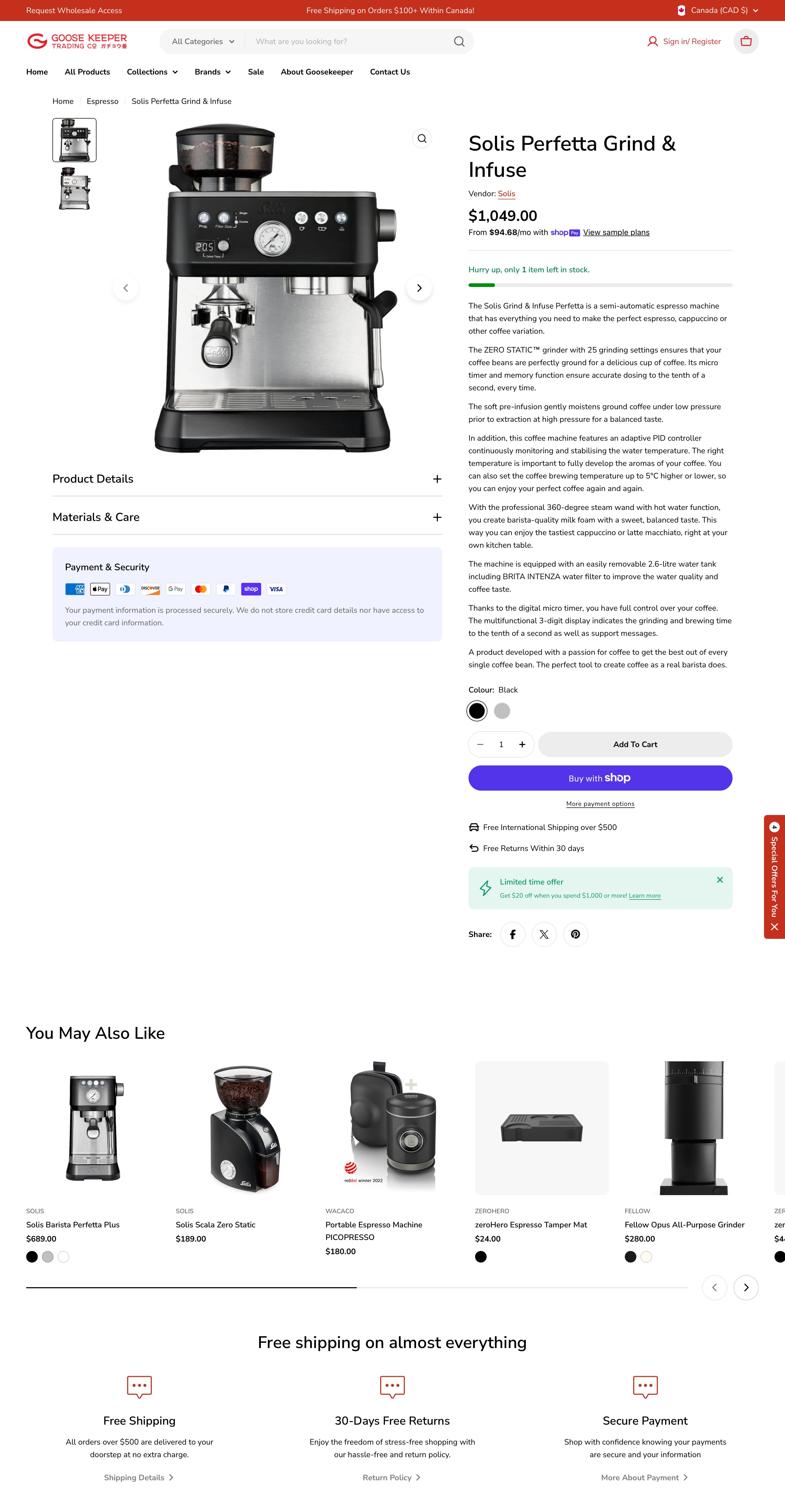 Goose Keeper website product page.