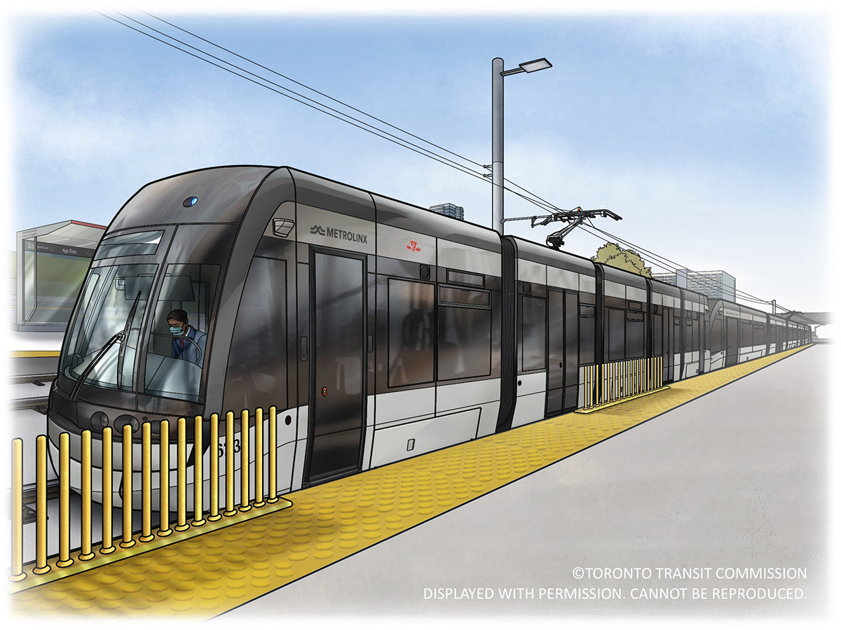 Technical illustration of the Eglington LRT for the Toronto Transit Commission.