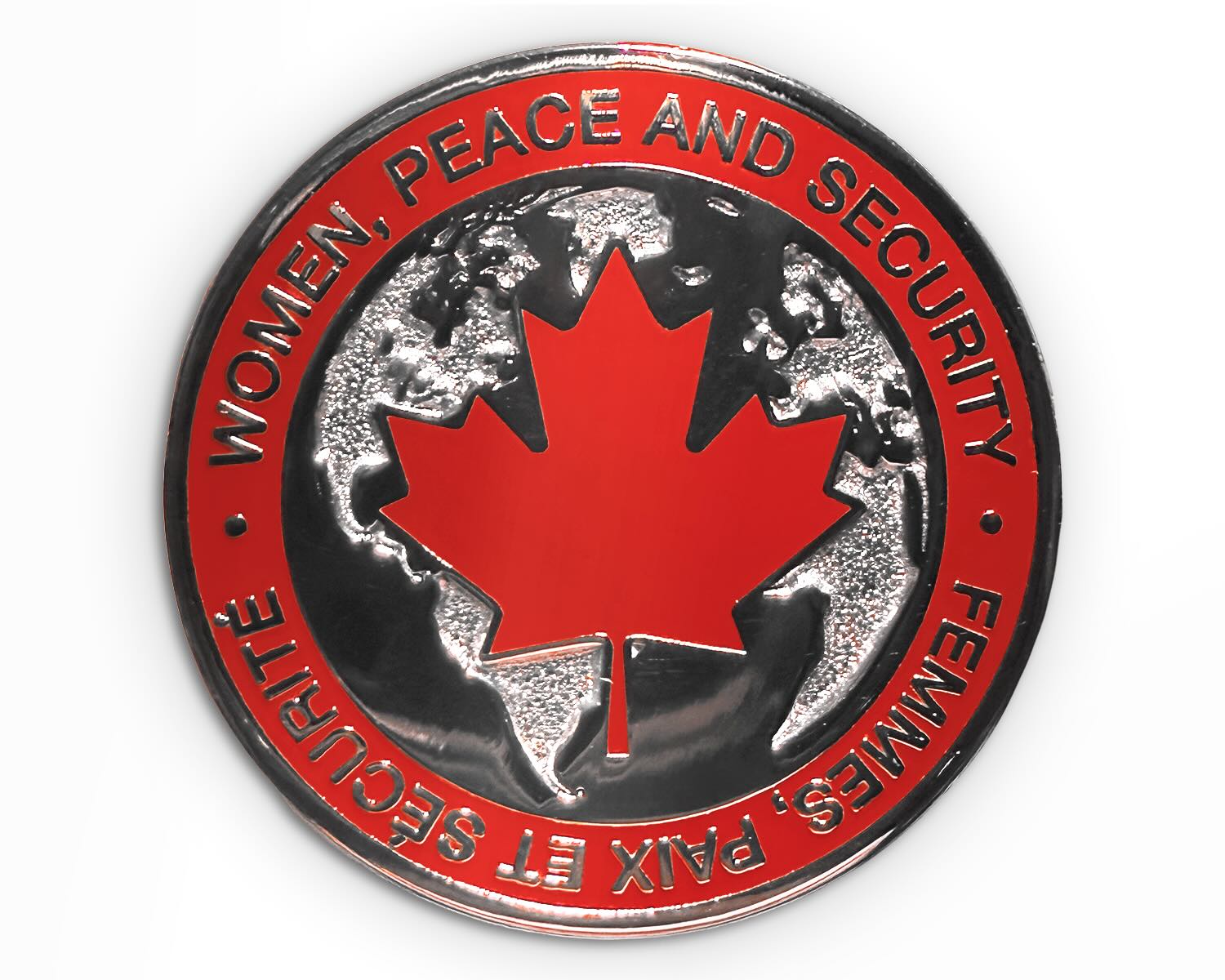 Pin for the Government of Canada's  Women Peace and Security Conference. 