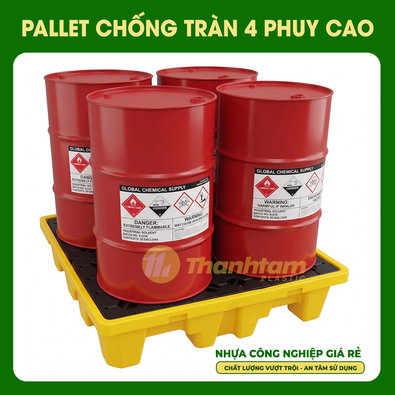 pallet chống tràn 4 phuy tại bình dương