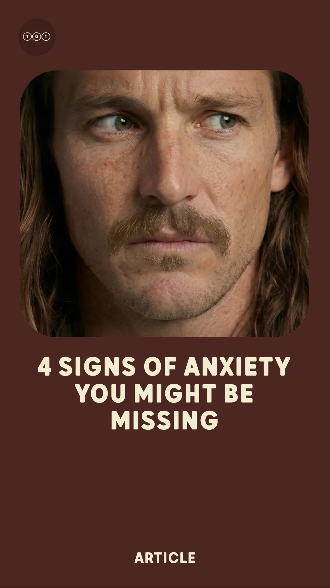 Man with long hair and mustache wearing a brown hat and white shirt with eyes closed.