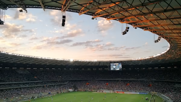 Rooftop of soccer stadium