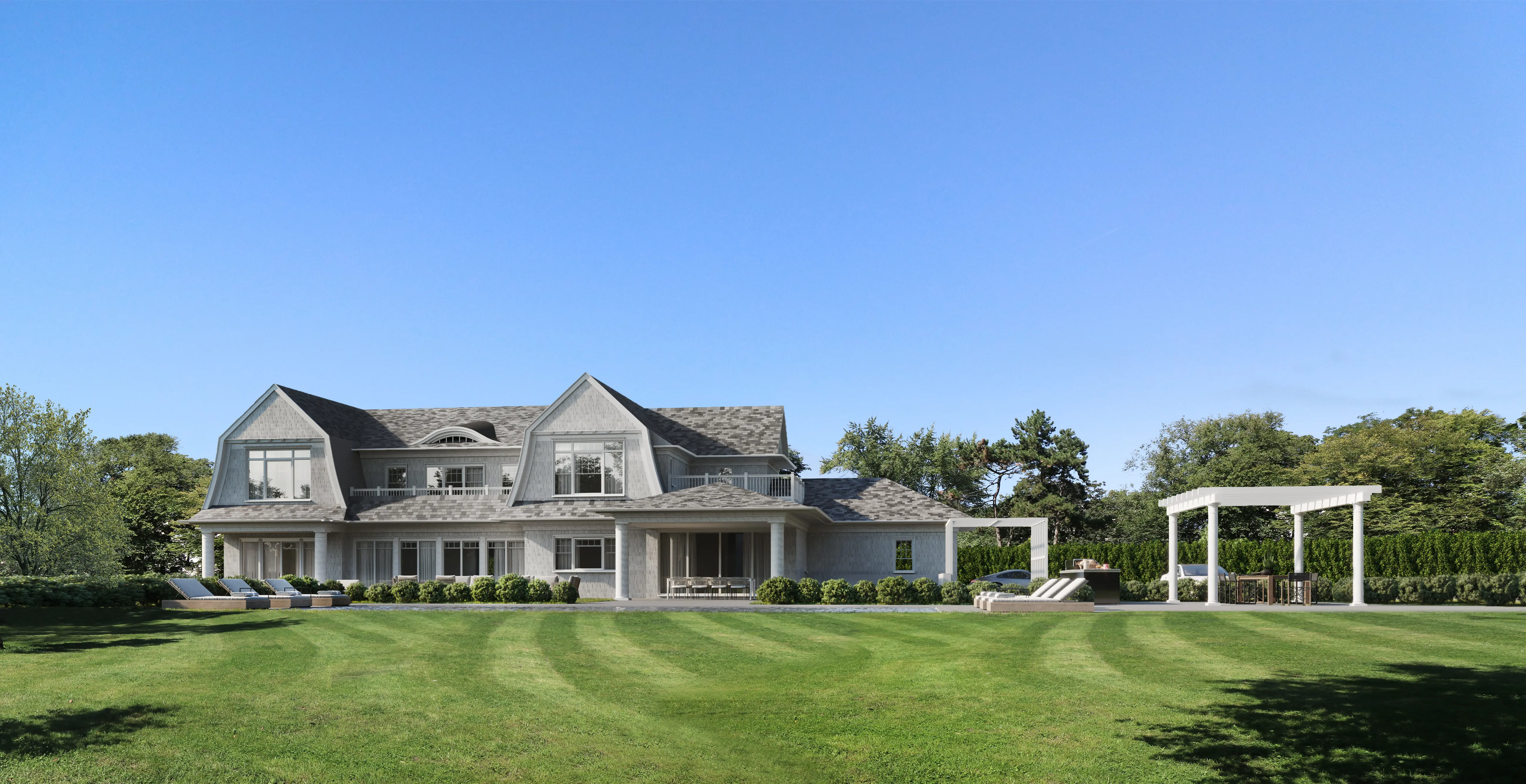 Hamptons residential landscape design with natural outdoor living space