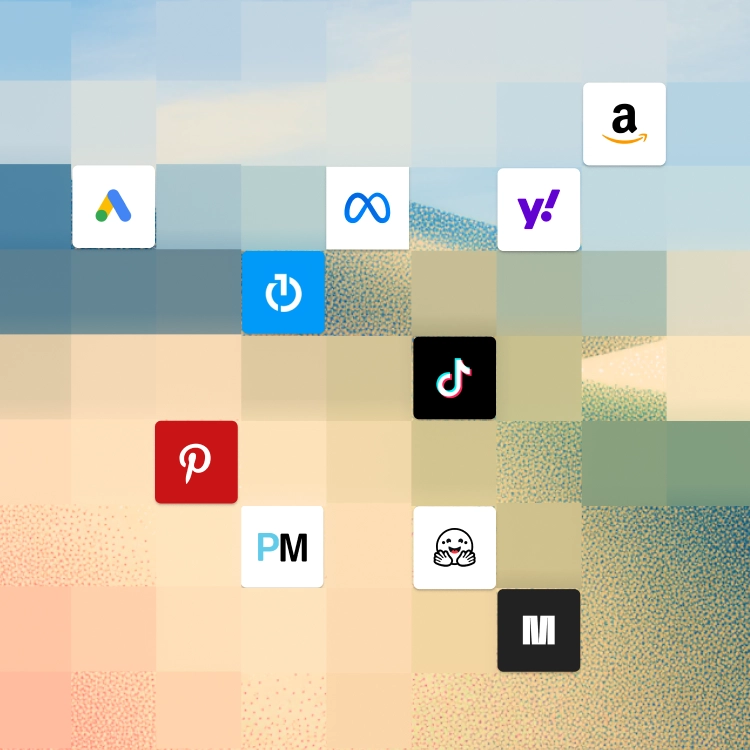 Data activation connectors linking audiences to marketing and advertising platforms including Google, Meta, Amazon, TikTok, and Pinterest.