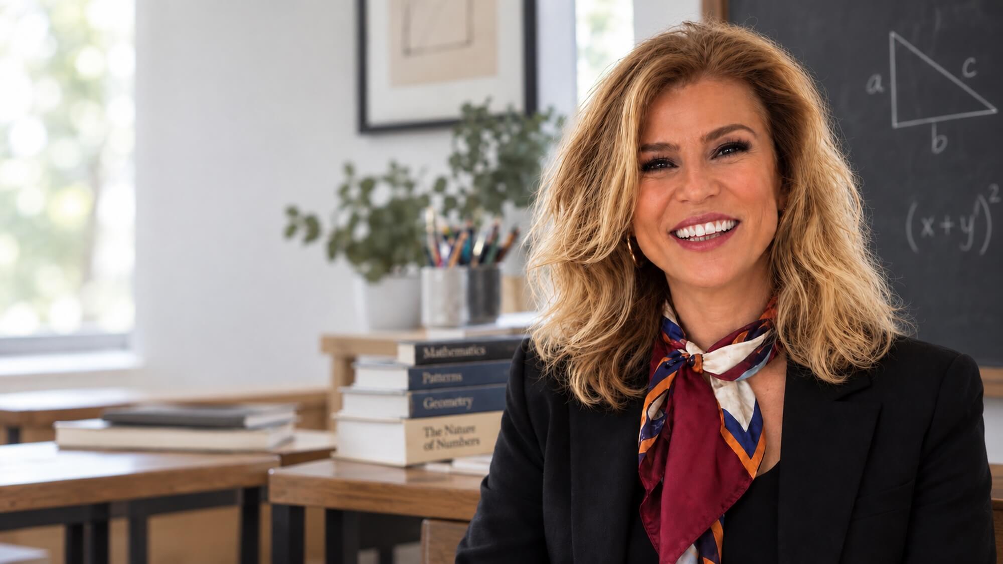 Handan Ercengiz in a mathematics classroom