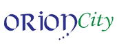 Orion City logo text with 'Orion' in blue and 'City' in green.
