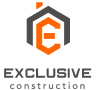 Exclusive Construction logo with stylized E inside a hexagon above the company name.