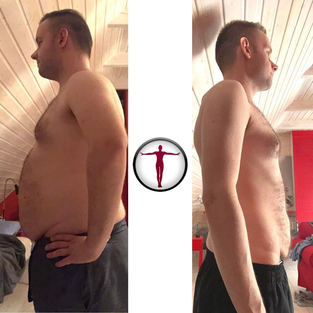 Przemiana klienta: -40 kg w niecały rok dzięki treningom medycznym online i opiece trenera medycznego.