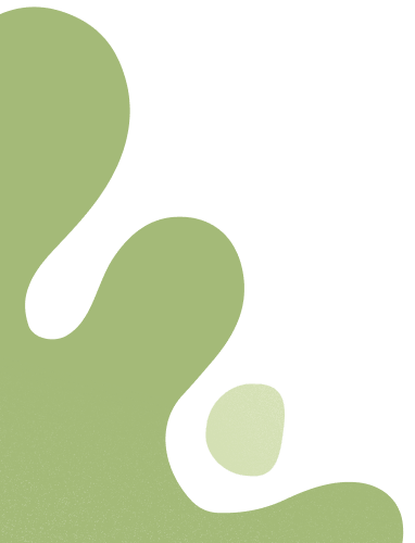 Abstract groene organische, vloeiende vorm met een kleine ovale stip rechtsboven.