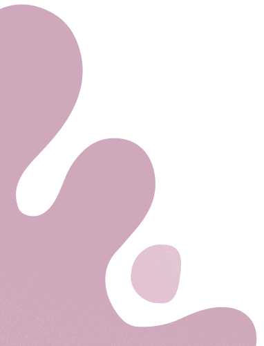 Abstract paarse vorm met afgeronde uitsteeksels aan de linkeronderkant van een transparante achtergrond.