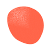 Orange abstrakt blob formet med en let tekstureret overflade på hvid baggrund.