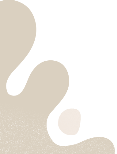 Abstrakt beige form med glatte, organiske kurver mod sort baggrund i øverste højre hjørne.